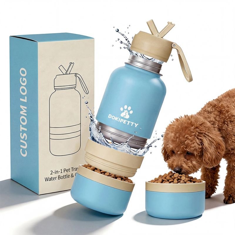 32oz Leakproof Double Wall Insulated Stainless Steel Dog Pet Water Bottle with Bag for Gym Travel Camping 3