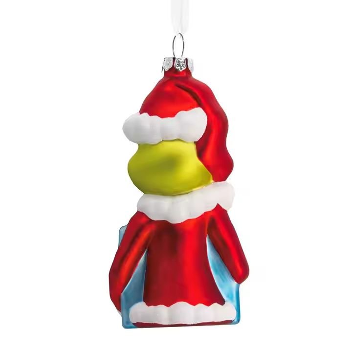 Custom 11cm Grinch Glass Toy Grinch Pendant Indoor Outdoor Christmas Tree Decoration Holiday Gifts 3