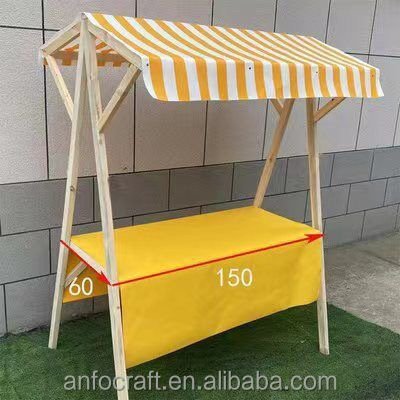 Portable Multifunction Wooden Outdoor Storage Rack for Market Vendors Flower Pots Food/Drink 3