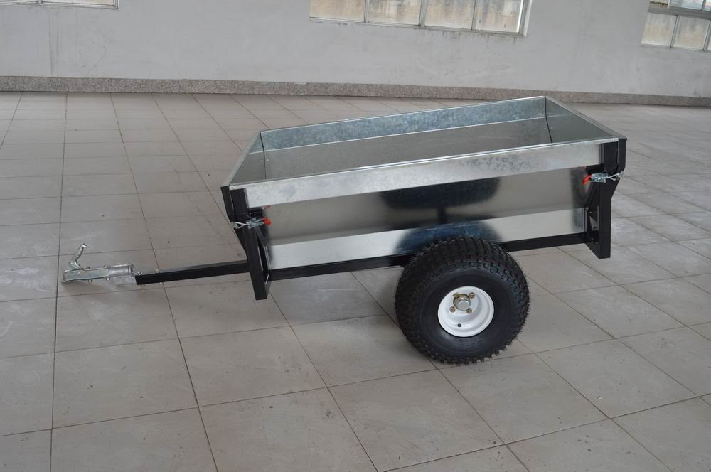 Heavy Duty Galvanized Steel Garden Utility Dump Trailer, ATV UTV Tractor Tow Behind Cart with Removable Gates alternate view