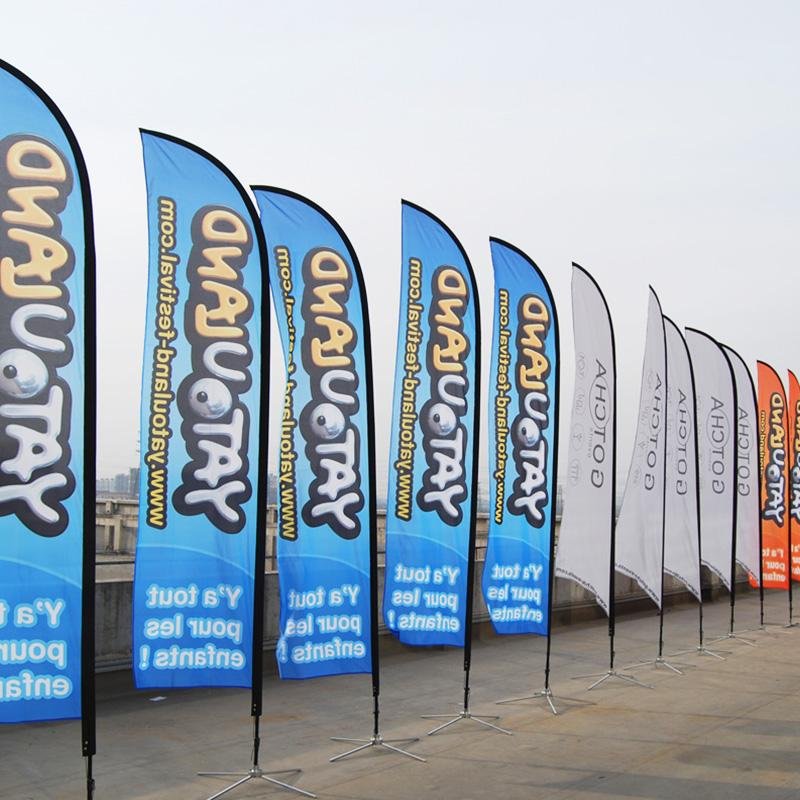 Custom Flag Heavy Duty Easy Set-up OEM Straight Flag Banner for Mobile Vendors and Food Trucks alternate view