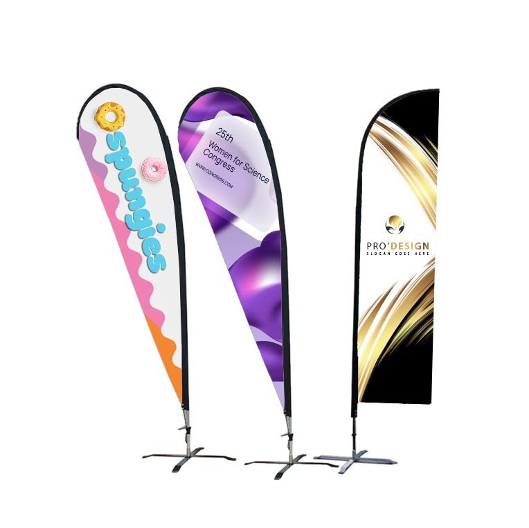 Pdyear Outdoor Flying Banner Advertising Lightweight Feather Teardrop Flag Wirg Fiberglass Pole for Beach