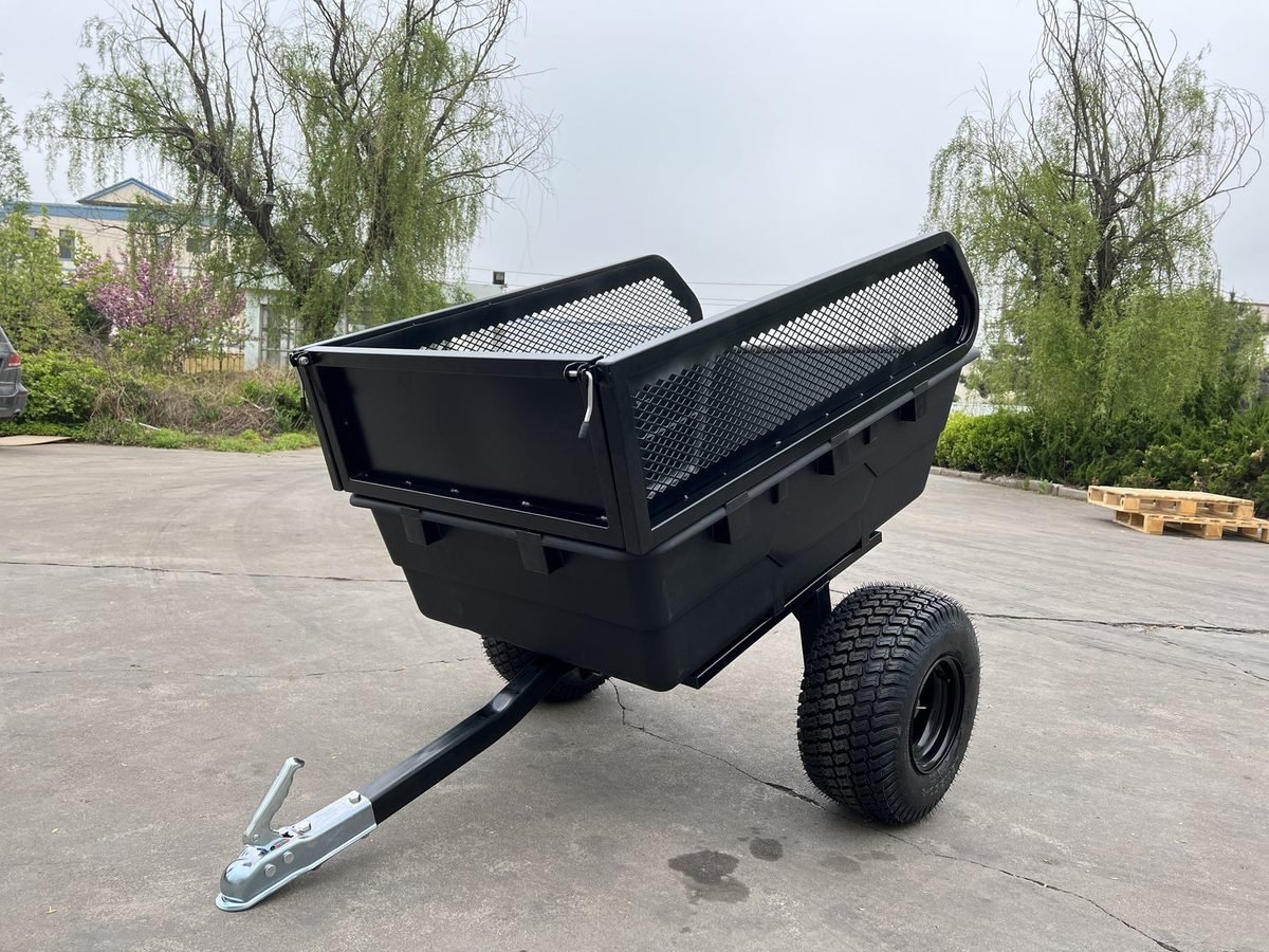Multi Purpose Outdoor Metal ATV Camping Trailer, Heavy Duty Dump Wagon with 2 Wheels 3