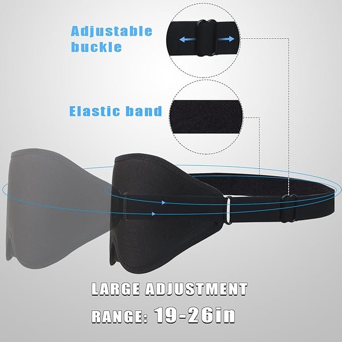 Full Shading Sleep Eye Mask for Lycra Material Memory Foam Adjustable Textured Hollow Zero Pressure Eyes Long 3