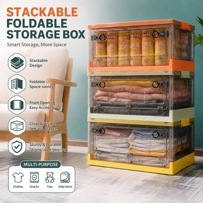 Outdoor Large Capacity Storage Plastic Bread Box Foldable Storage Box Camping Boxes Folding Basket 3