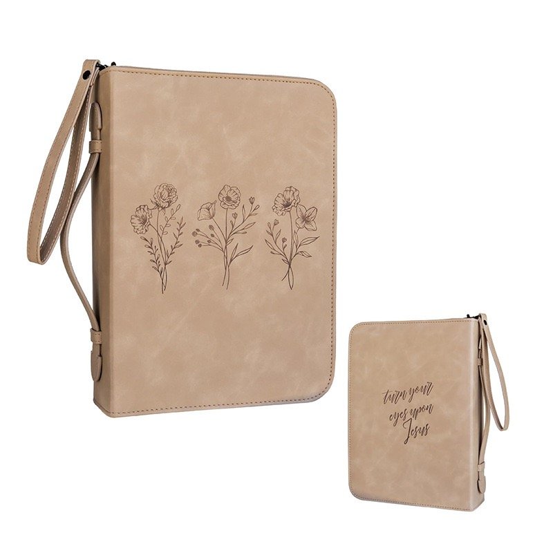 Luxury Women's Pu Leather Bible Cover Bag with Pocket and Zipper Handbag Unique Book Cover Design alternate view