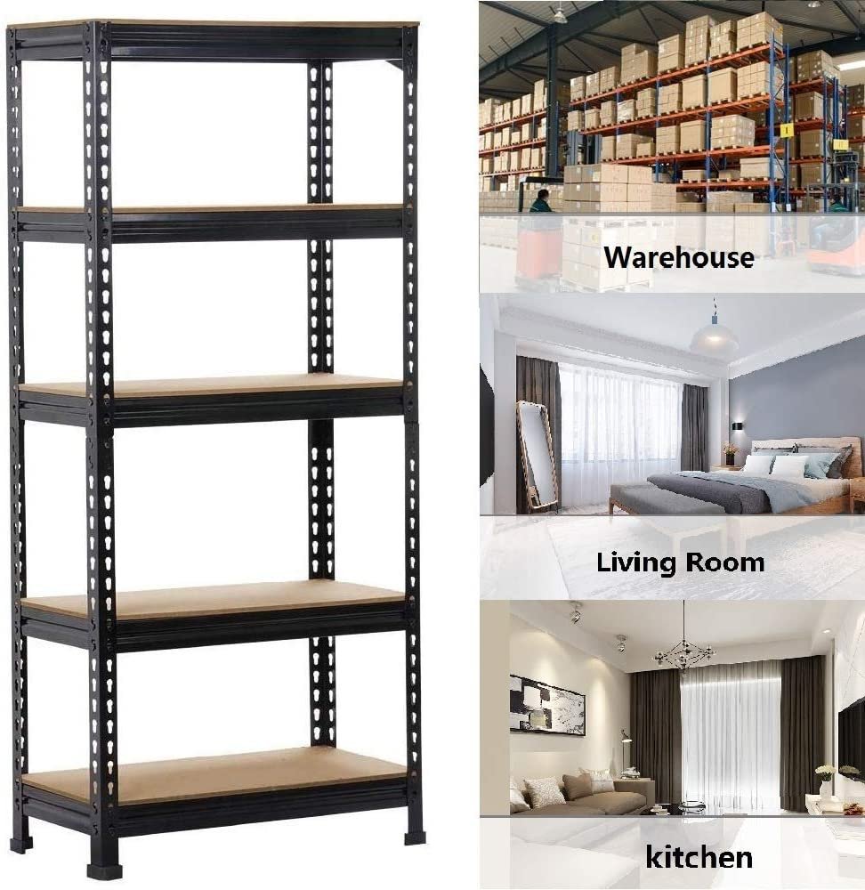 5 Level Boltless Corner Metal Storage Rack, Slotted Angle Warehouse Stacking Shelf 4