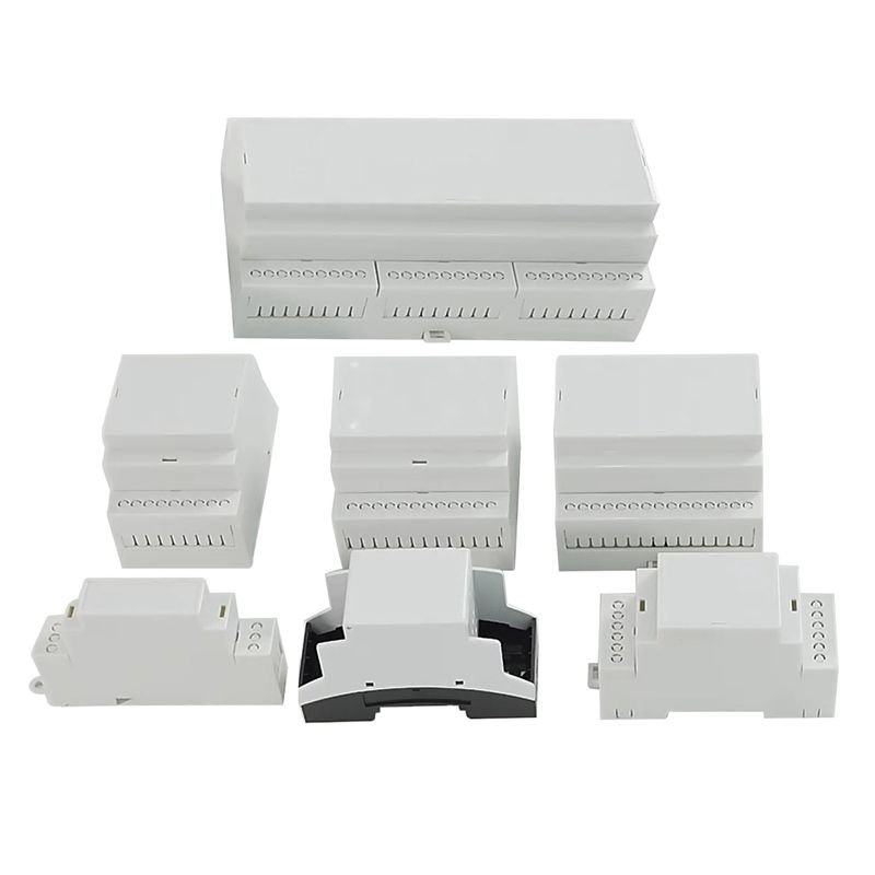 Szomk PC Enclosure Plastic Box Electronic PCB PLC Connector Terminal Block Din Rail Enclosure