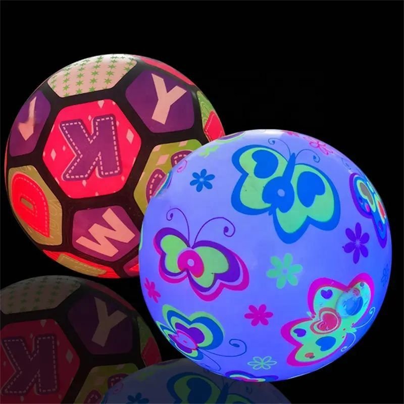 Inflatable Cordless Fitness Ball Elastic Luminous Rebound Flash Light up for Children Toy Cheap Flashing Birthday alternate view