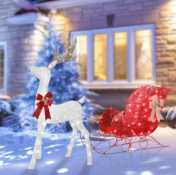 the Fawn Family Christmas Lights for Christmas Decoration 3