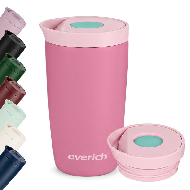 12oz Stainless Steel Insulated Coffee Muf With Press Lid Double-Wall Travel Thermal Water Flask BPA Free Leakproof 3