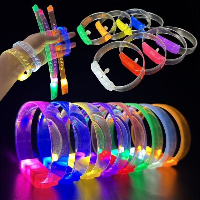 Custom Logo LED Bracelet Wristband Glow Bracelets Glow in the Dark Bracelets for Neon Party Supplies Light up alternate view