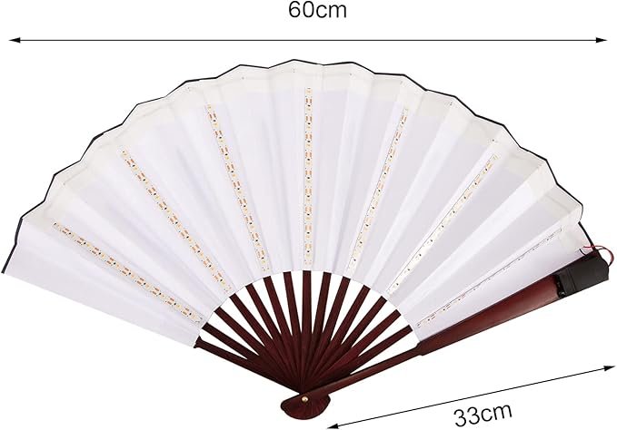 Led Folding Clack Hand Fan Custom Logo Led Hand Fan Folding Light up Bamboo Decorative Rave Flash Fan for Party 3