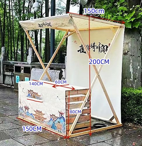 Custom Wooden Folding Storage Shelves for Outdoor Markets Mobile Shopping Mall Display Stands Activity Sheds Stall 3