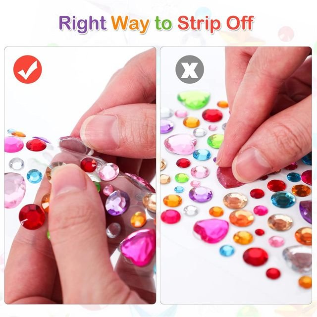 Hot Gems Stickers Rhinestones Self Adhesive Gems Jewels Stickers for Crafts Acrylic Gems DIY Craft Decorative alternate view