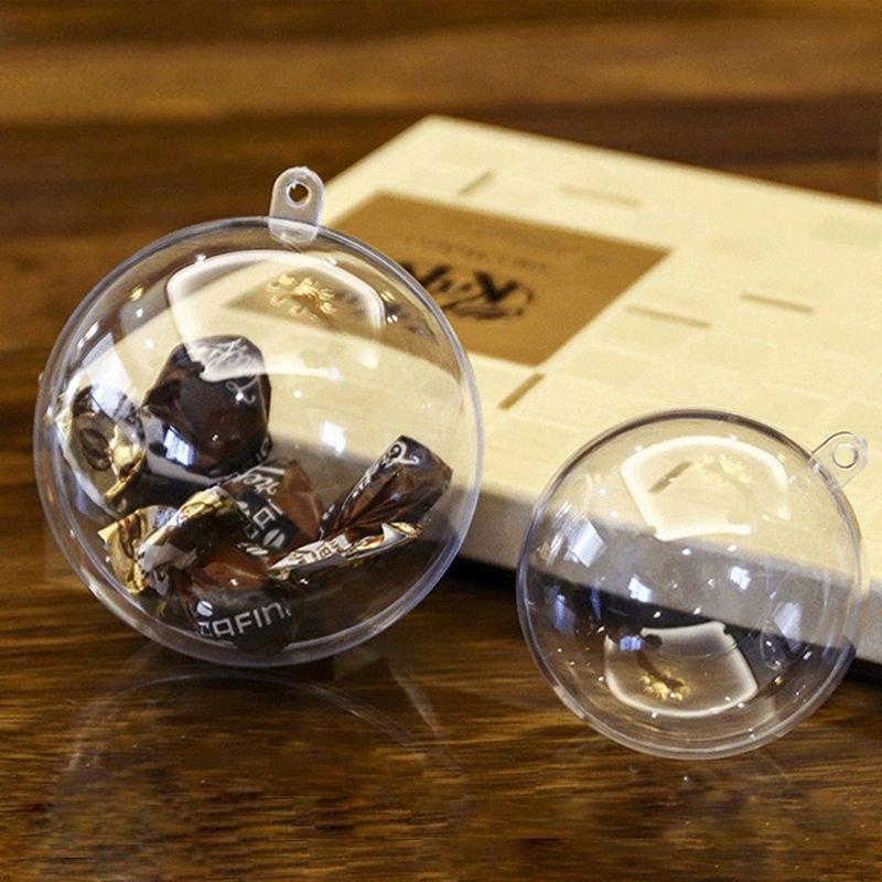 Factory Bulk CM Cheap Round Clear Openable Christmas Hollow Transparent PS Acrylic Plastic Ball alternate view