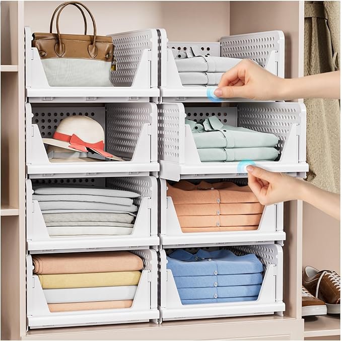 2026 New Arrival Stackable Plastic Storage Baskets Waterproof Drawer Organizer Bins Kitchen Bedroom Home