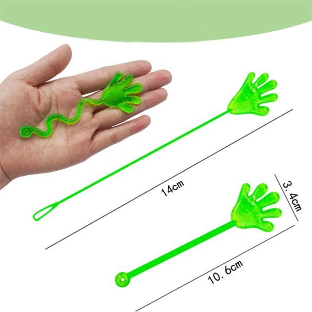 Mini Sticky Hands Toys Sticky Finger Fun Toys Wacky Fun Stretchy Sticky Hands Easter Egg Basket Goodie Bag Stuffer alternate view