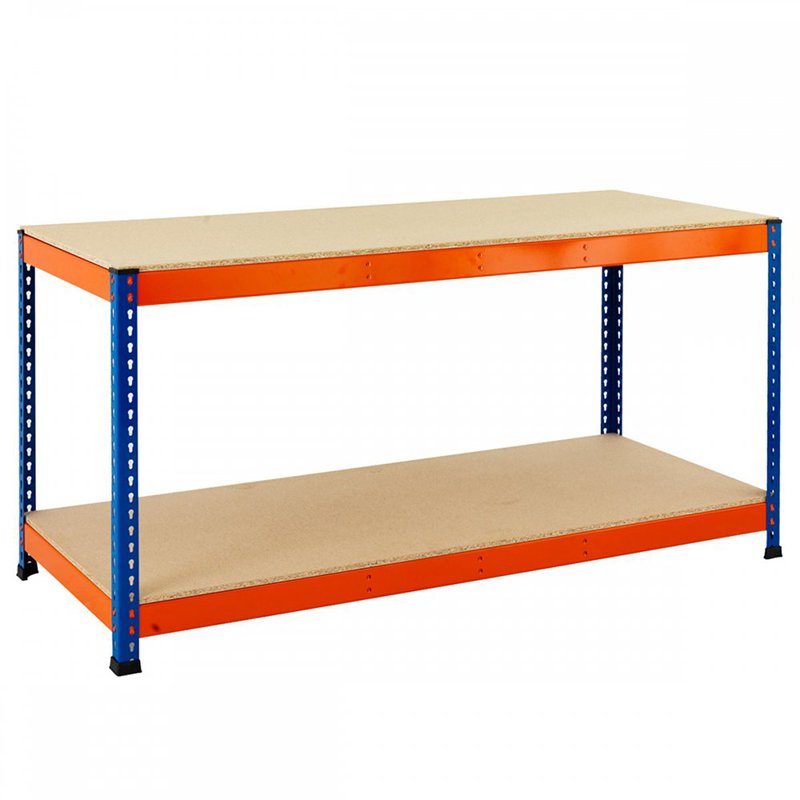 Two-Shelf Utility Metal Industrial Workstation Cabinet, Steel Tool Storage Work Bench 5