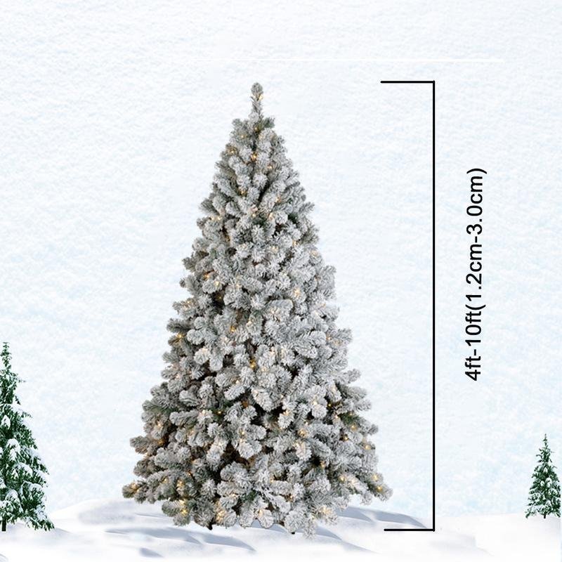 CDL Model 6 7 8Ft PE Mixed PVC Artificial Snow Flocking Christmas Tree With Lights