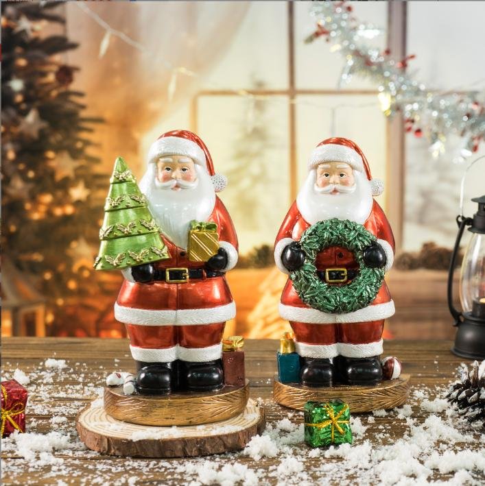 Resin Santa Ornament Christmas Decoration Christmas Tree Goblin Dwarf Ornaments for Home LED Creative Gift 3