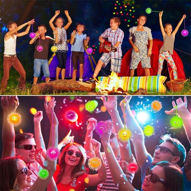 Hot Sale LED Puffer Ball Light up Party Favors for Kids Bulk Sensory Bouncy Ball Goodie Bags Stuffers Prizes Kids alternate view