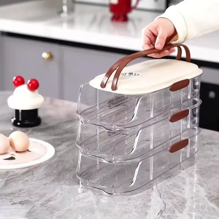 Youmi Eggs Capacity Self-rolling Holder 3-layer Kitchen Organizers Easy to Reach Eggs Holder Modern Design Eggs alternate view